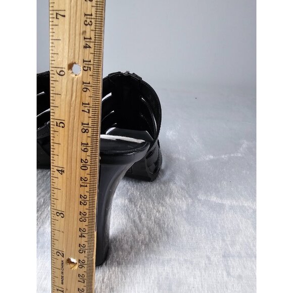 DKNY Open Toe Stiletto Zip Buckle Slip On Mules-Black-SZ 8M - Picture 5 of 8